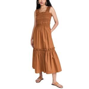 Sea Smocked Orange Phoebe Dress Size L